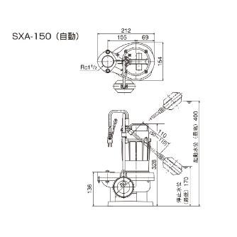 （株）寺田ポンプ製作所 小型水中ポンプ SXA 小型水中ポンプ SXA-150 60HZ