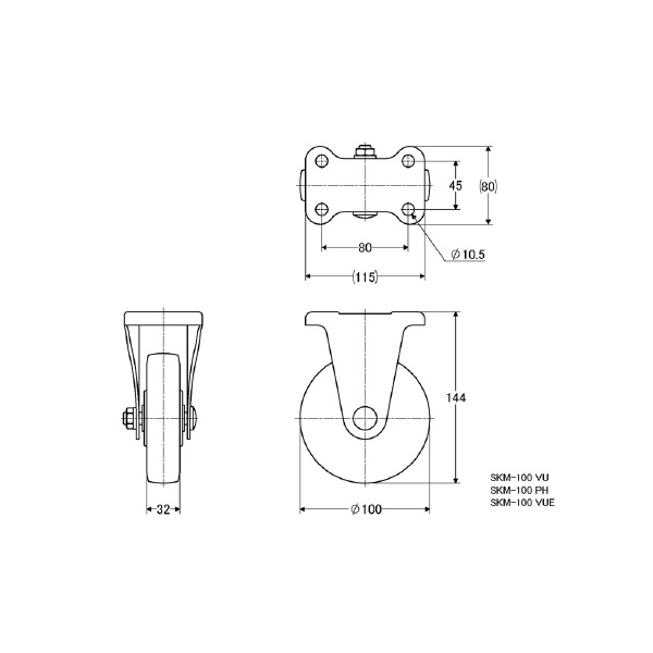 （株）ナンシン 産業用キャスター SKM 産業用キャスター SKM-100VU
