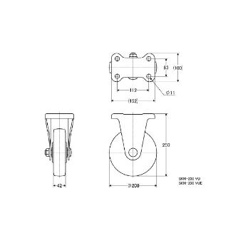 （株）ナンシン 産業用キャスター SKM 産業用キャスター SKM-200VU