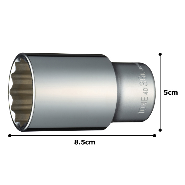ＴＯＮＥ（株） ディープソケット(12角) 4D ディープソケット 4D-36L
