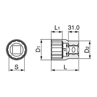 ＴＯＮＥ（株） ソケット(12角) 8D ソケット 8D-30