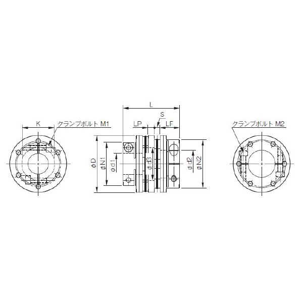 三木プーリ（株） サーボフレックスカップリング SFF-050 サーボフレックスカップリング SFF-050DS-10B-16B-25N