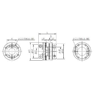 三木プーリ（株） サーボフレックスカップリング SFF-050 サーボフレックスカップリング SFF-050DS-11B-19B-25N