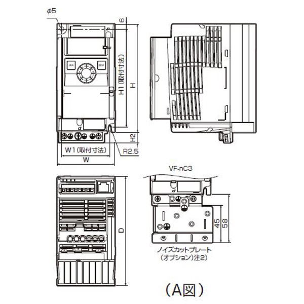 東芝産業機器システム（株） 簡単・小形インバータ VFNC3 簡単・小形インバータ VFNC3-2004P