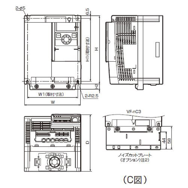 東芝産業機器システム（株） 簡単・小形インバータ VFNC3 簡単・小形インバータ VFNC3-2037P