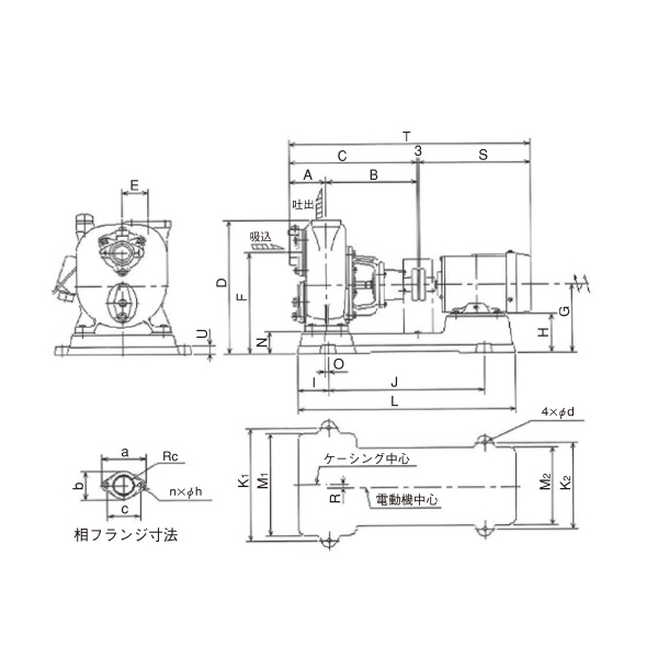 （株）寺田ポンプ製作所 陸上ポンプ(鋳鉄製) O 陸上ポンプ（鋳鉄製） O-2M Mﾅｼ 50HZ