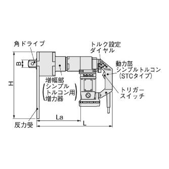 ＴＯＮＥ（株） ナットランナー(電動パワーレンチ)(ナットランナー用増力器＋ナットランナー) 20-1500PXSA シンプルトルコンパワーレンチ 20-1500PXSA