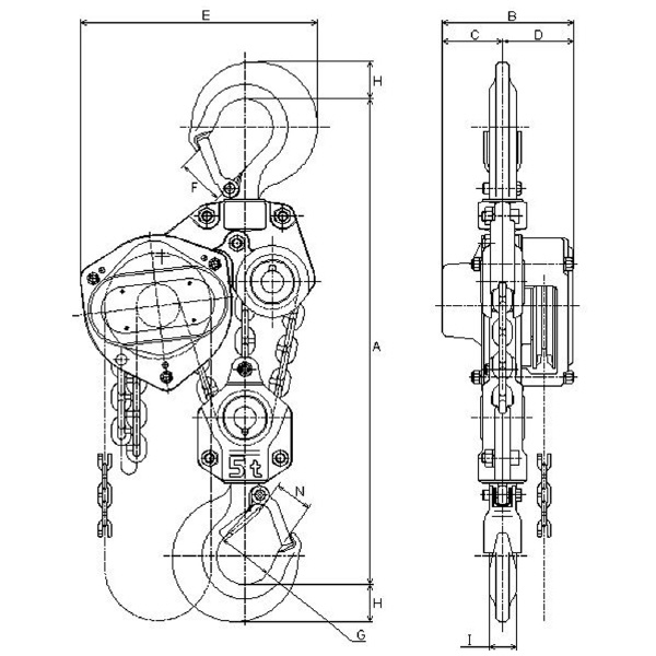 象印チェンブロック（株） 小型軽量チェーンブロック C21 懸垂式チェーンブロック C21-5-3M (C21-05030)