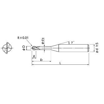 日進工具（株） ダイヤモンドコーティング ロングネックボールエンドミル DCRB230 ダイヤモンドコートロングネックボールＥＭ DCRB230 R1X30