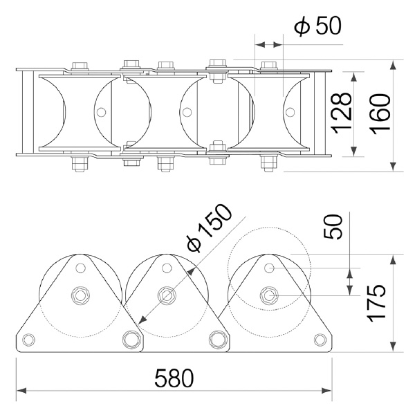 育良精機（株） 三連コロ ISS 三連コロ ISS-3400
