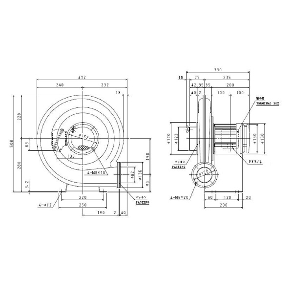 ＳＤＧ（株） 安全増防爆型電動送風機 ME-KSB 安全増防爆型電動送風機 ME-KSB-400-R311