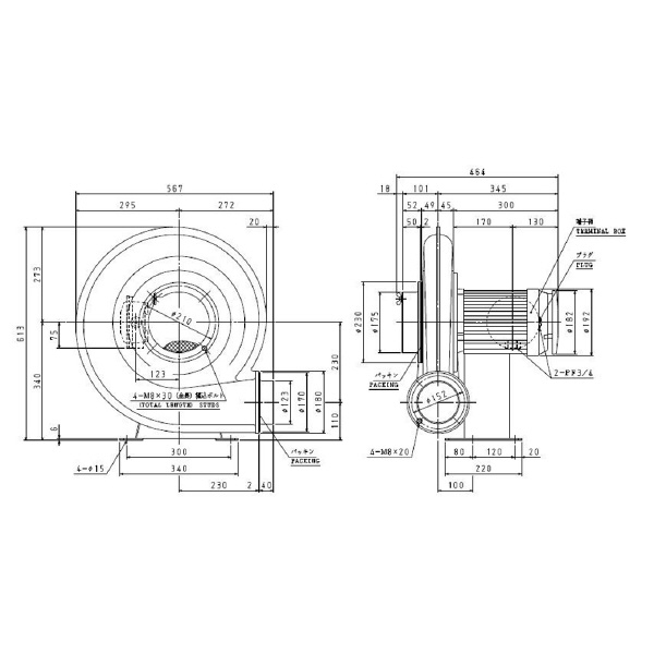 ＳＤＧ（株） 耐圧防爆型電動送風機 MD-KSB 耐圧防爆型電動送風機 MD-KSB-1500B-R313