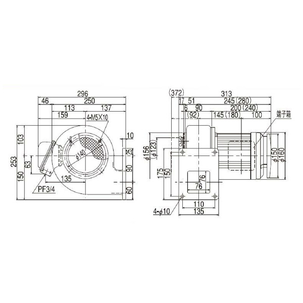 ＳＤＧ（株） 安全増防爆型電動送風機 ME-FS 安全増防爆型電動送風機 ME-FS-200-R313