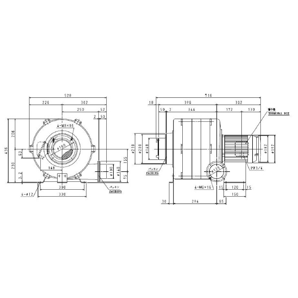 ＳＤＧ（株） 安全増防爆型電動送風機 ME-U100B 安全増防爆型電動送風機 ME-U100B-55-R311