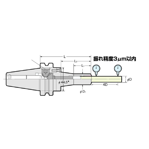 （株）日研工作所 ミニミニチャック NBT-MMC ミニミニチャック NBT40-MMC12-120