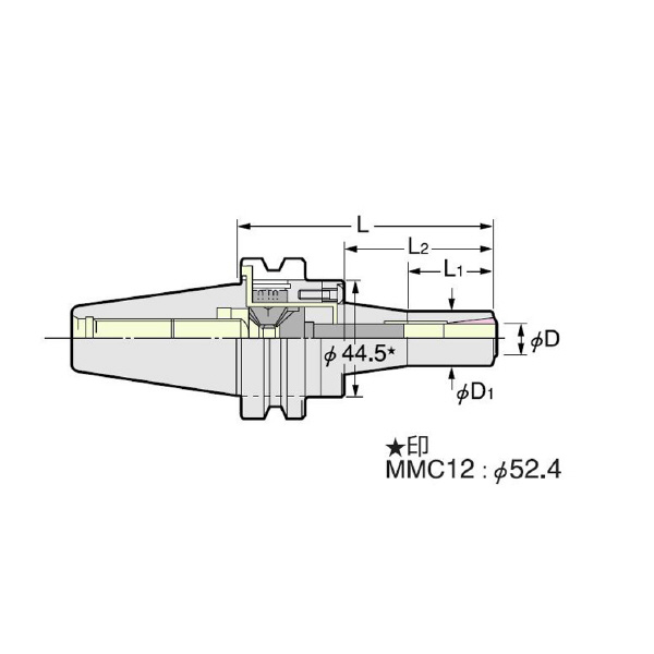 （株）日研工作所 ミニミニチャック/フランジスルー NBT-MMC ミニミニチャック／フランジスルー NBT50-MMC8F-165