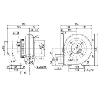 ＳＤＧ（株） 電動送風機(耐熱形) EP 電動送風機（耐熱形） EP-63SHT-L3A3
