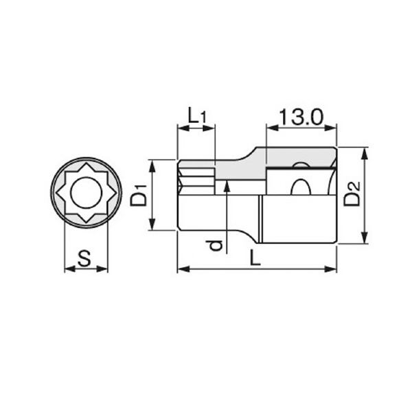 ＴＯＮＥ（株） ソケット(8角) 3E ソケット 3E-5.5