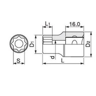 ＴＯＮＥ（株） ソケット(8角) 4E ソケット 4E-14