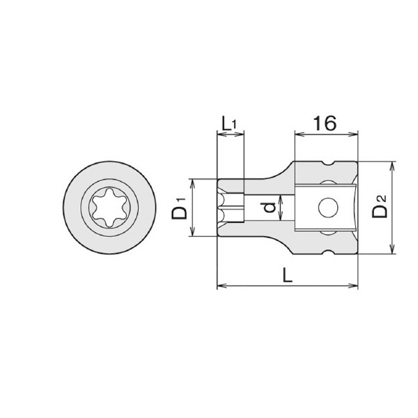 ＴＯＮＥ（株） インパクト用トルクスソケット 4ATX インパクトトルクスソケット 4ATX-E16