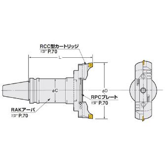 （株）日研工作所 バランスカット大径用ボーリングバー BT-RAC バランスカット大径用ボーリングバー BT40-RAC180-205