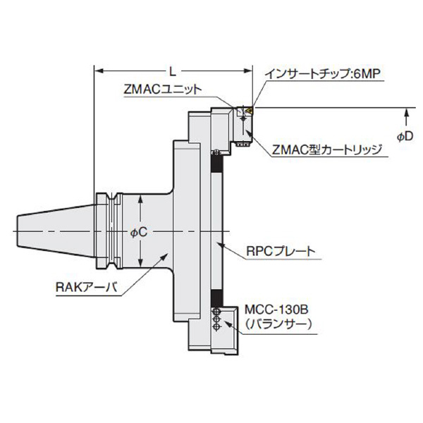 （株）日研工作所 ZMACボーリングバー/大径用 NBT-BAC ＺＭＡＣボーリングバー／大径用 NBT50-BAC380-210