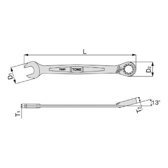 ＴＯＮＥ（株） 切替式ラチェットめがねレンチ RMR ラチェットめがねレンチ RMR-08