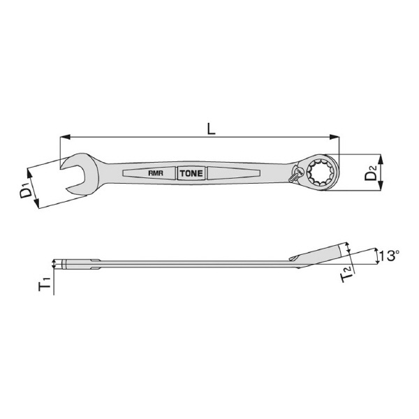 ＴＯＮＥ（株） 切替式ラチェットめがねレンチ RMR ラチェットめがねレンチ RMR-08