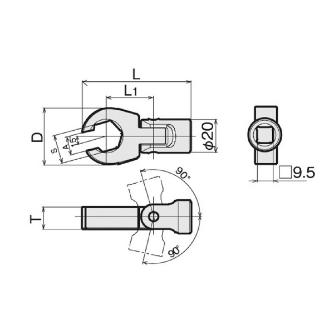 ＴＯＮＥ（株） フレックスクロウフットレンチ 3SCF フレックスクロウフットレンチ 3SCF-08F