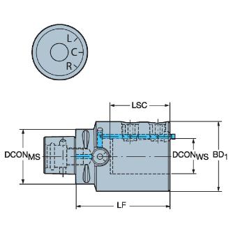 サンドビック（株） シャンクアダプタHP C5-131 シャンクアダプタＨＰ　【Ｆ】 C5-131-00100-25