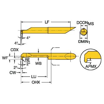 サンドビック（株） コロターンXS インサートバー 【C】 CXS-04 コロターンＸＳ　インサートバー　【Ｃ】 CXS-04R058-4215R 1025