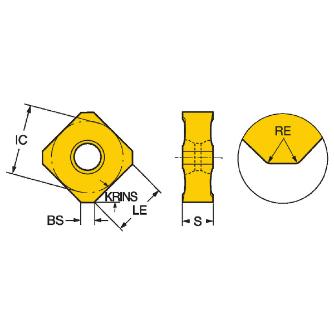 サンドビック（株） コロミル345 チップ 【C】 345R コロミル３４５　チップ　【Ｃ】 345R-1305M-KM 3040