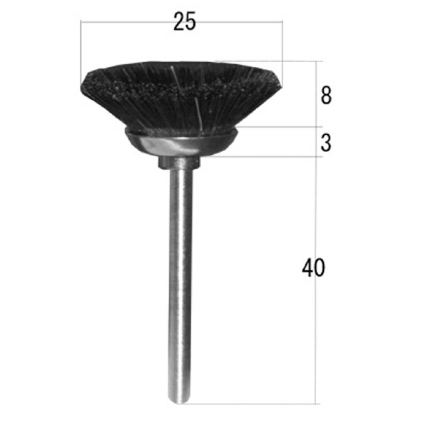 日本精密機械工作（株） 研磨剤入ナイロンブラシ軸付 ベベル型 B 研磨剤入ナイロンブラシ軸付　ベベル　５本 B7351