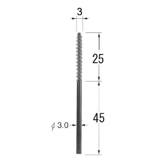日本精密機械工作（株） スパイラルブラシ 研磨剤入ナイロン 軸径φ3 B スパイラルブラシ　研磨剤入ナイロン　１本 B8330