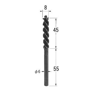 日本精密機械工作（株） スパイラルブラシ 研磨剤入ナイロン 軸径φ6 B スパイラルブラシ　研磨剤入ナイロン　１本 B8608