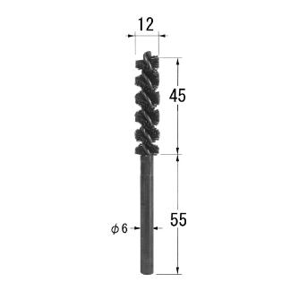 日本精密機械工作（株） スパイラルブラシ 研磨剤入ナイロン 軸径φ6 B スパイラルブラシ　研磨剤入ナイロン　１本 B8612