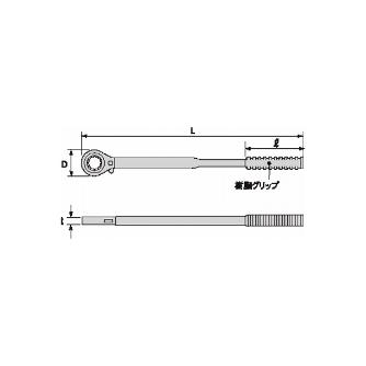 （株）スーパーツール 農機爪交換用薄型・両口ラチェットレンチ ラチェットレンチ／農機用 RNTL1719L