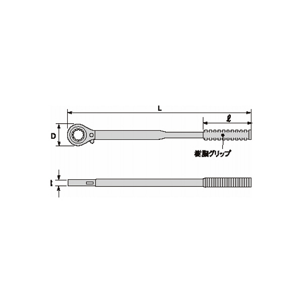 （株）スーパーツール 農機爪交換用薄型・両口ラチェットレンチ ラチェットレンチ／農機用 RNTL1719L