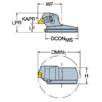 サンドビック（株） TーMaxP カッティングヘッド 【F】 570-DDUN Ｔ－ＭａｘＰ　カッティングヘッド　【Ｆ】 570-DDUNR-80-15X