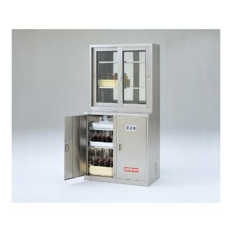 アズワン（株） ステンレス薬品庫 SN・SGセット 3-1122-12 ステンレス薬品庫　ＳＮ・ＳＧセット 3-1122-12