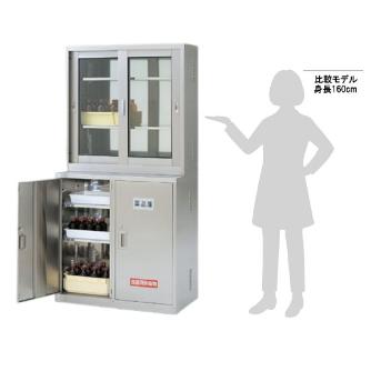 アズワン（株） ステンレス薬品庫 SN・SGセット 3-1122-12 ステンレス薬品庫　ＳＮ・ＳＧセット 3-1122-12
