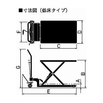 （株）をくだ屋技研 リフトテーブルキャデ LT-H リフトテーブルキャデ LT-H200L-6