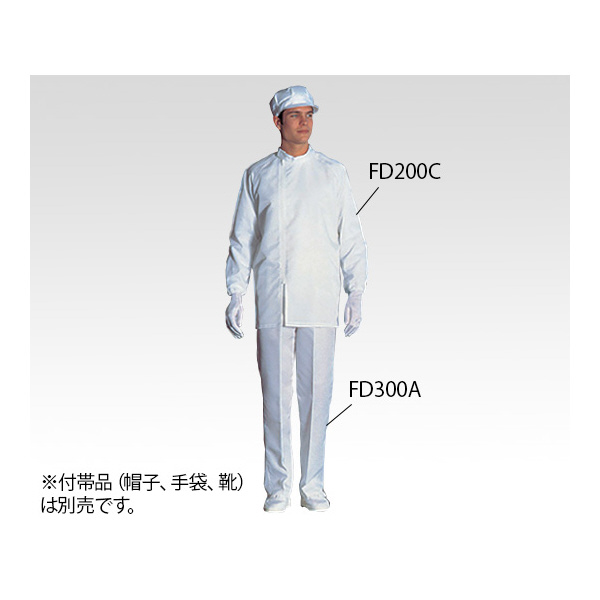 アズワン（株） 無塵衣FD200C 6-7527 無塵衣ＦＤ２００Ｃ　上衣・ホワイト　Ｌ 6-7527-03