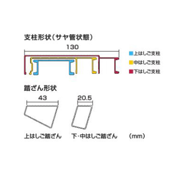 （株）ピカコーポレイション サヤ管式3連はしご コンパクトスリー LNT サヤ管式３連はしご　コンパクト３ LNT-60A