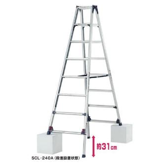 （株）ピカコーポレイション 四脚アジャスト式 専用脚立 スタンダードタイプ かるノビ SCL 四脚アジャスト式専用脚立　かるノビ SCL-240A