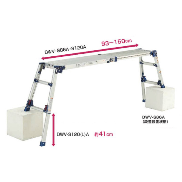 （株）ピカコーポレイション 四脚アジャスト式足場台 DWV 四脚アジャスト式足場台 DWV-S120A