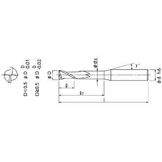 日進工具（株） 無限コーティングプレミアム 高硬度用2枚刃ロングネックエンドミル MHRH230 無限Ｐ　高硬度用２枚刃ロングネックＥＭ MHRH230 0.3X1.5