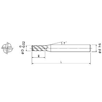 日進工具（株） 無限コーティングプレミアム 高硬度用4枚刃スクエアエンドミル MHDH445 無限Ｐ　高硬度用４枚刃スクエアエンドミル MHDH445 2X4