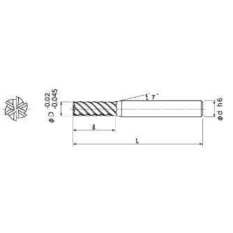 日進工具（株） 無限コーティングプレミアム 高硬度用6枚刃スクエアエンドミル MHDH645 無限Ｐ　高硬度用６枚刃スクエアエンドミル MHDH645 5X10