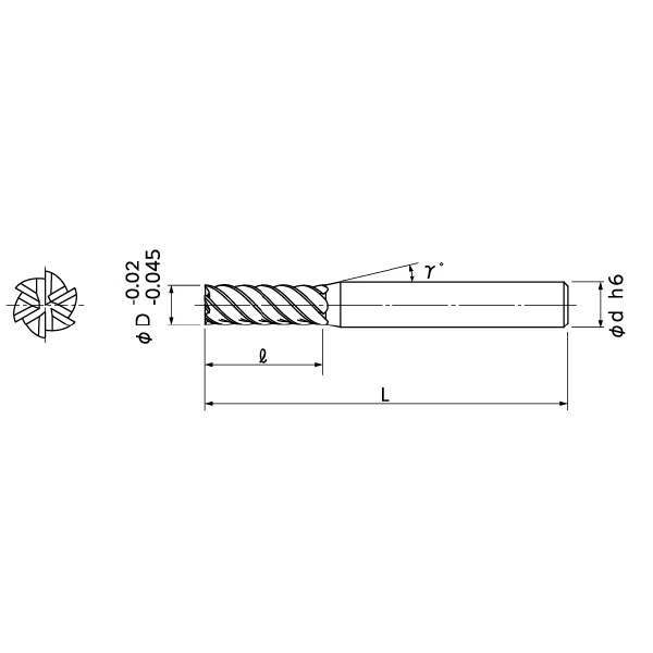 日進工具（株） 無限コーティングプレミアム 高硬度用6枚刃スクエアエンドミル MHDH645 無限Ｐ　高硬度用６枚刃スクエアエンドミル MHDH645 5X10